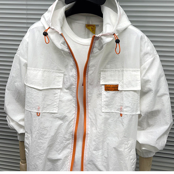 Summer thin sun protection clothing men's tide brand Hong Kong style ins2022 trend hooded loose all-match coat cardigan jacket