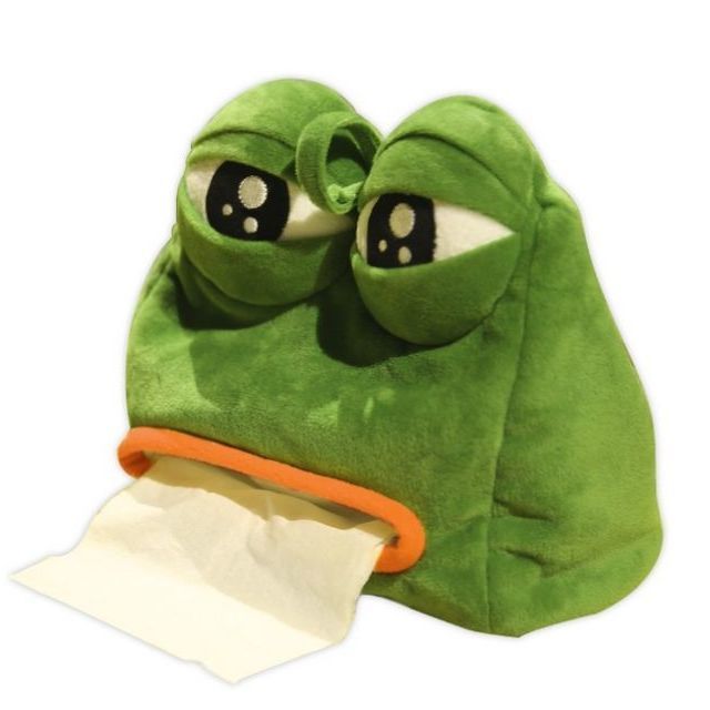 抖音网红沙雕家用青蛙抽纸盒韩国卷纸套创意纸抽搞怪悲伤蛙纸巾盒