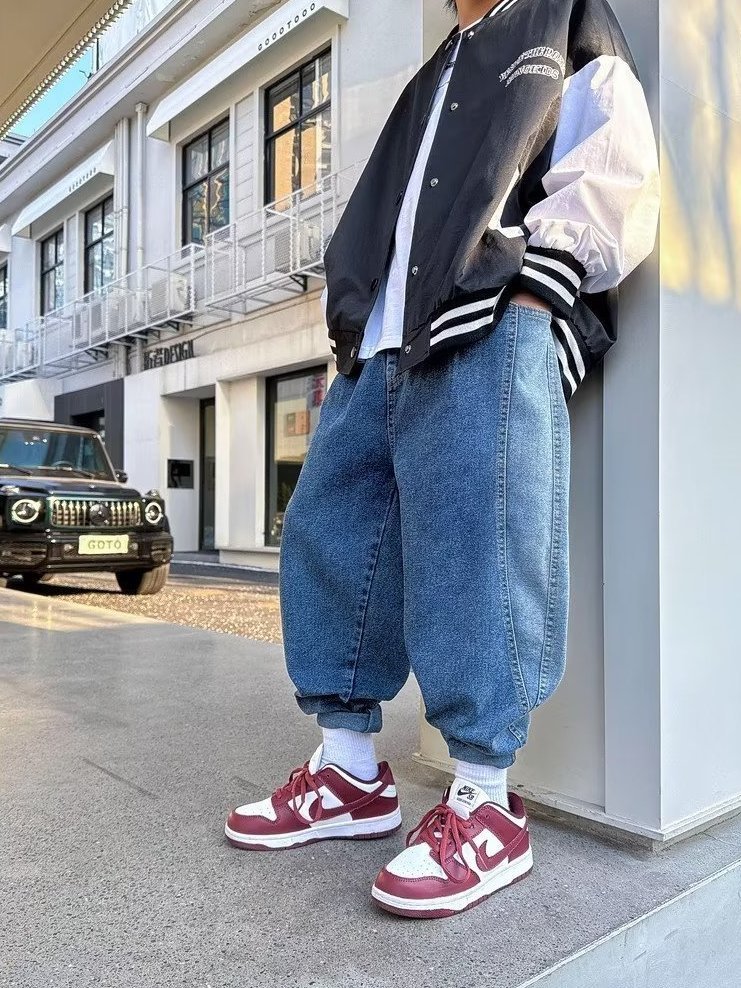Boys' trendy jeans hot style ins medium and large children's Korean style niche handsome pants baby's casual long pants