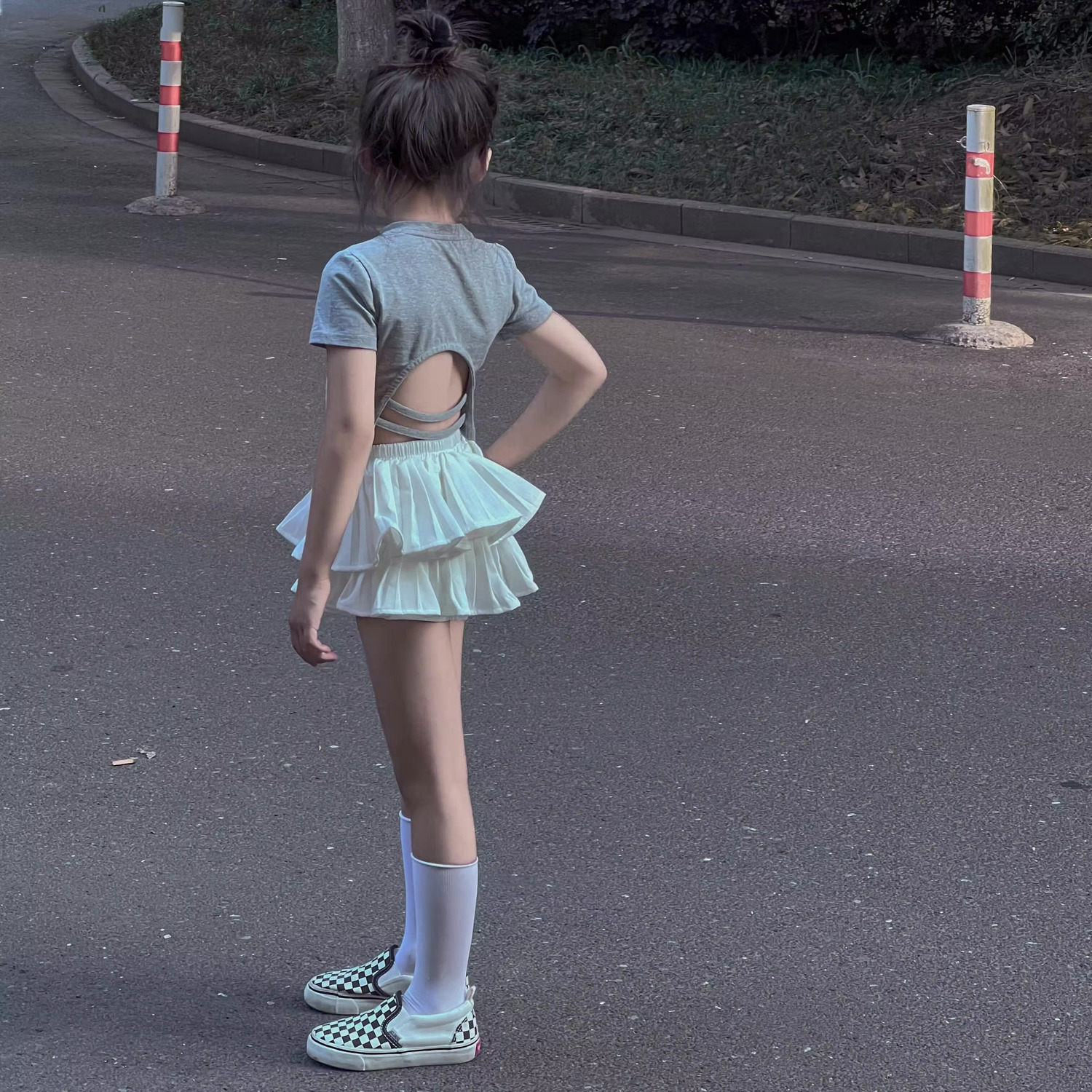 女童夏季套装儿童t恤短袖两件套洋气公主裙宝宝蛋糕百褶裙炸街潮