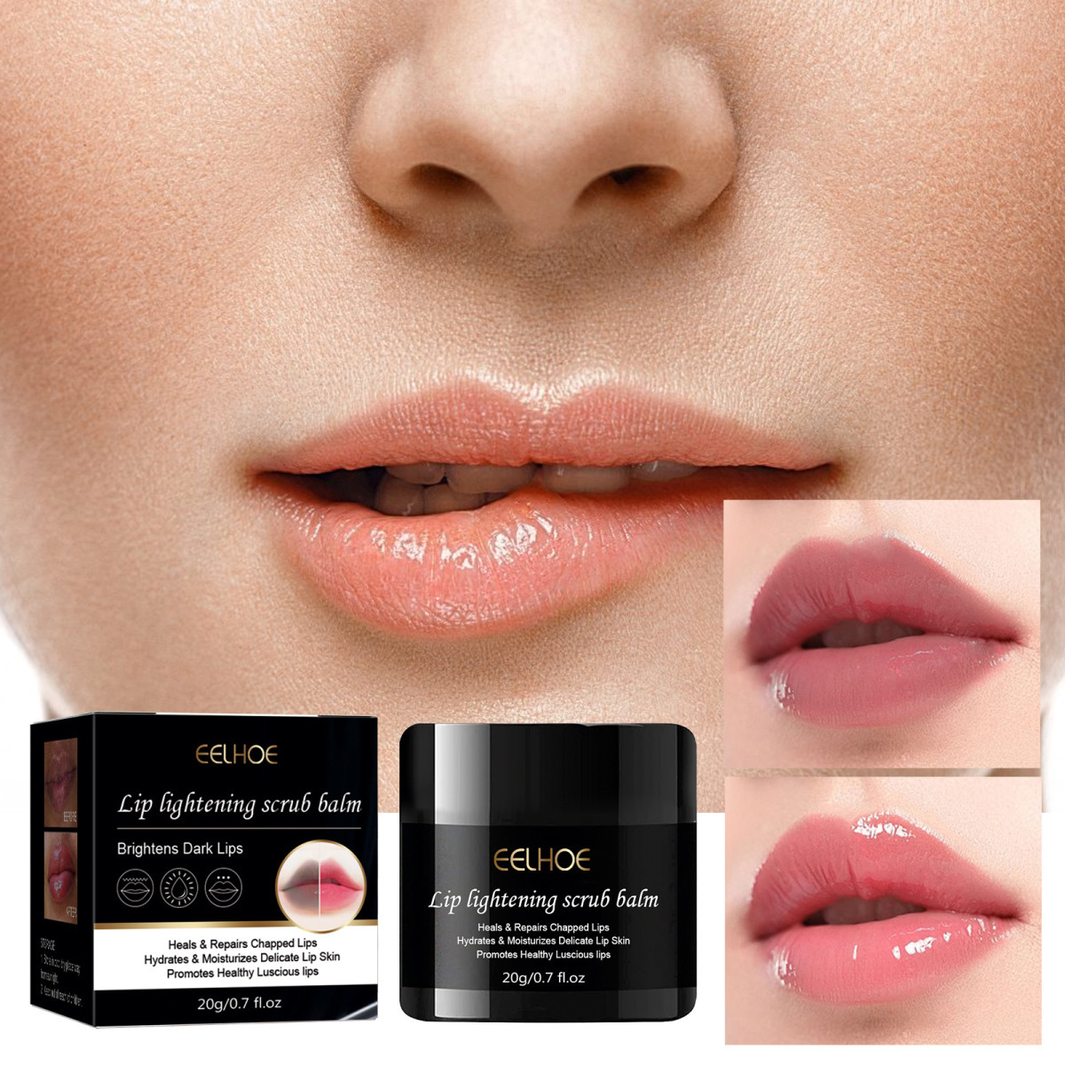 Ophellend Peeling Crème fir d'Lippenlinnen ze reduzéieren, ze befeuchten an dout Haut ze entfernen 2024_voghion.com