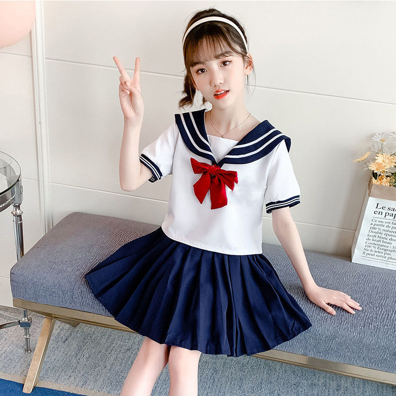 女童套装夏装新款儿童jk水手制服裙中小学生学院风两件套