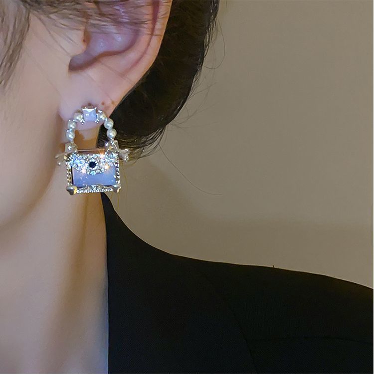 小香珍珠包包耳环小众设计感高级轻奢时尚耳钉2023新款爆款耳饰女