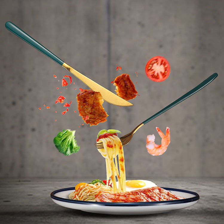 韩式ins不锈钢勺子叉子家用筷子吃饭长柄汤匙创意叉勺筷餐具套装