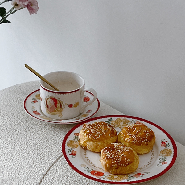 法式复古安娜陶瓷杯碟ins风套装高颜值下午茶咖啡杯甜品蛋糕盘子