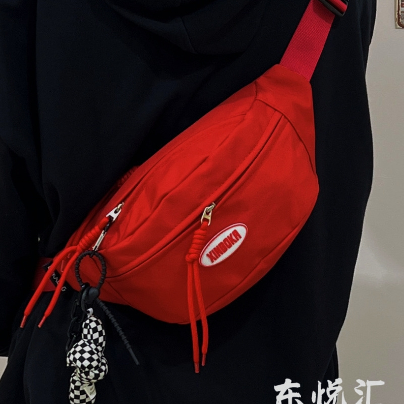 Japanese ins trendy brand niche casual waist bag female simple versatile chest bag male student sports cycling crossbody backpack