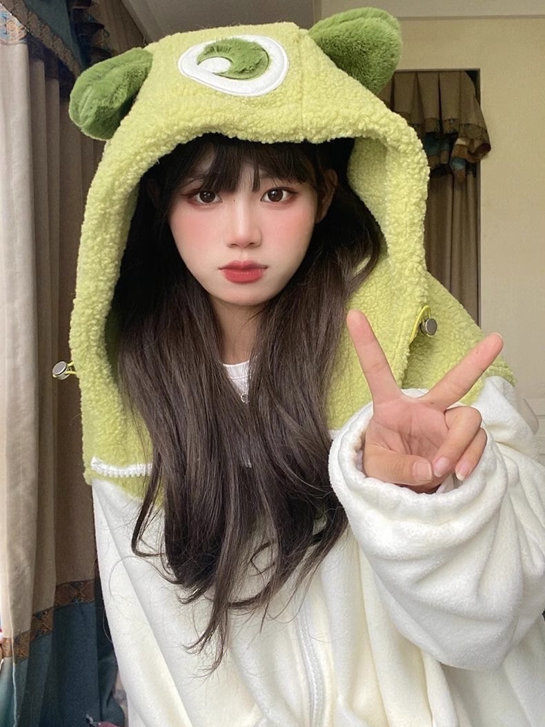 羊羔毛絨奶fufu外套女秋冬2023新款小眾設計寬鬆開衫連帽衛衣ins