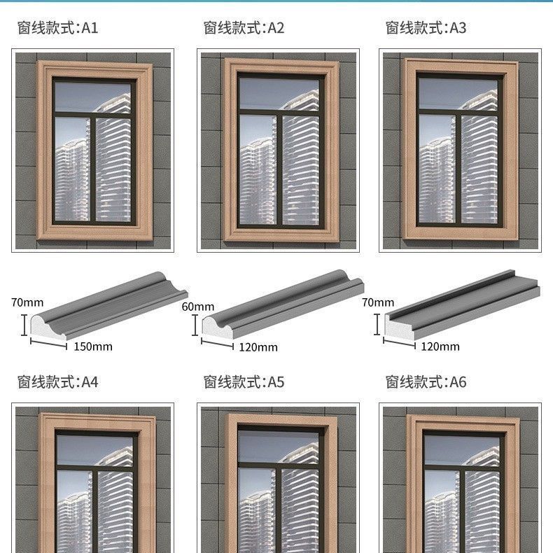 eps泡沫装饰线条工程自建房窗户别墅欧式腰线檐口线定制外墙线条【1月