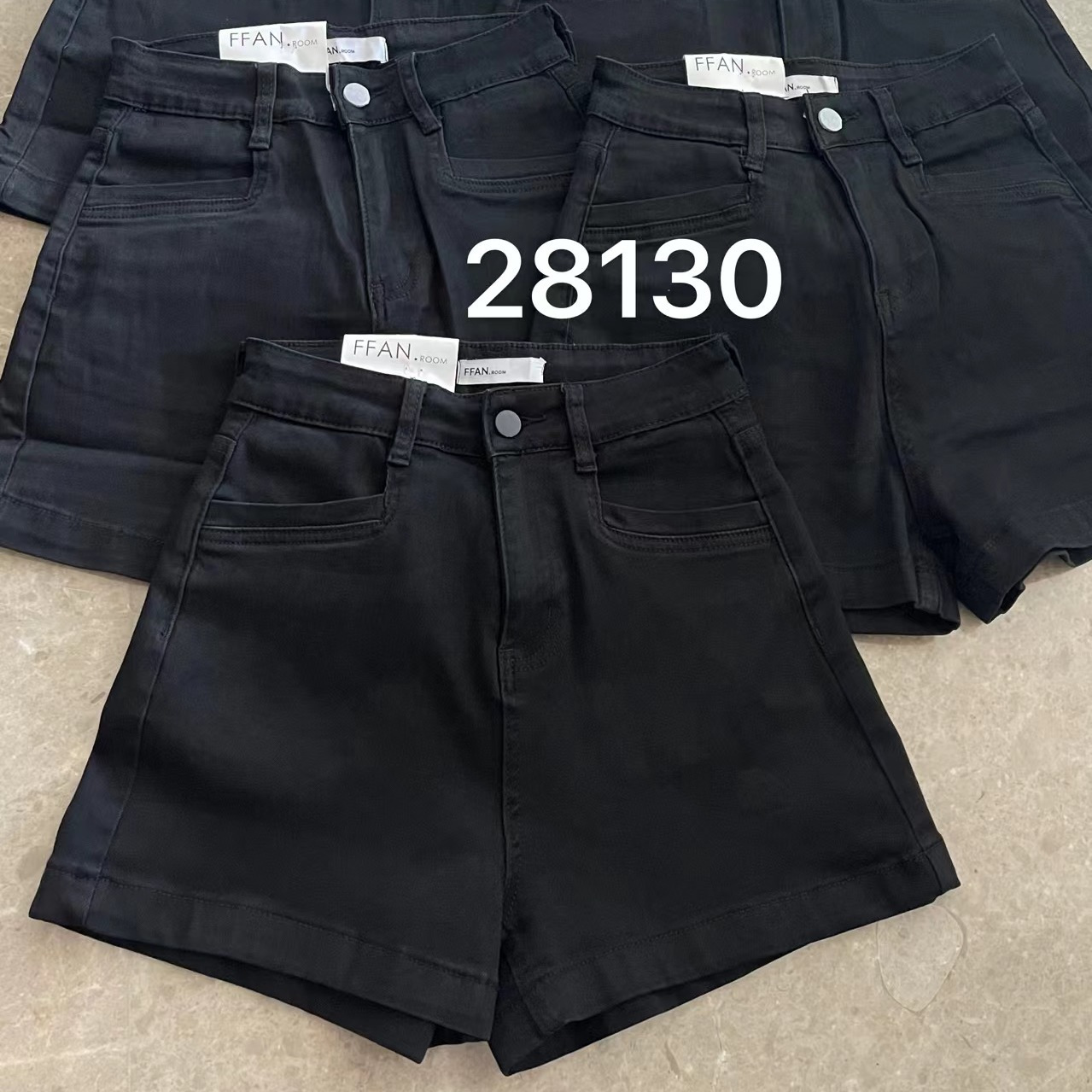 2023年夏季新款高腰韓版彈力a字顯瘦牛仔褲小黑褲女黑色牛仔短褲