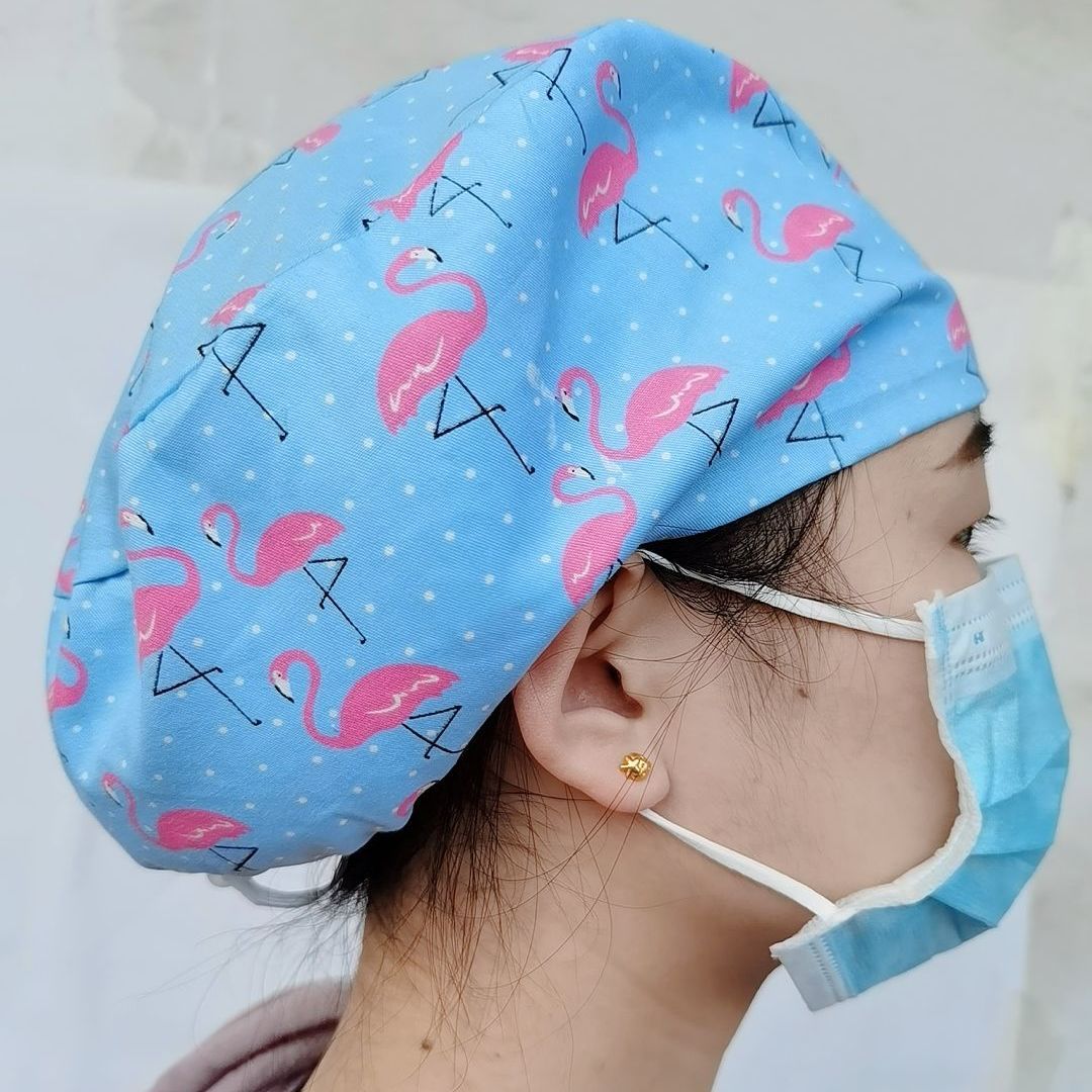 印花圆帽手术室医生帽男女印花厨房餐厅美容院工厂车间防油烟
