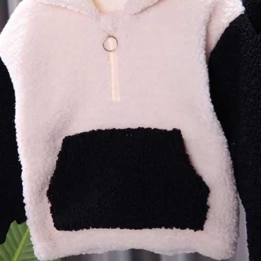 童装女童毛绒套装 1-5岁男宝宝加绒加厚卫衣小童婴儿秋冬两件套