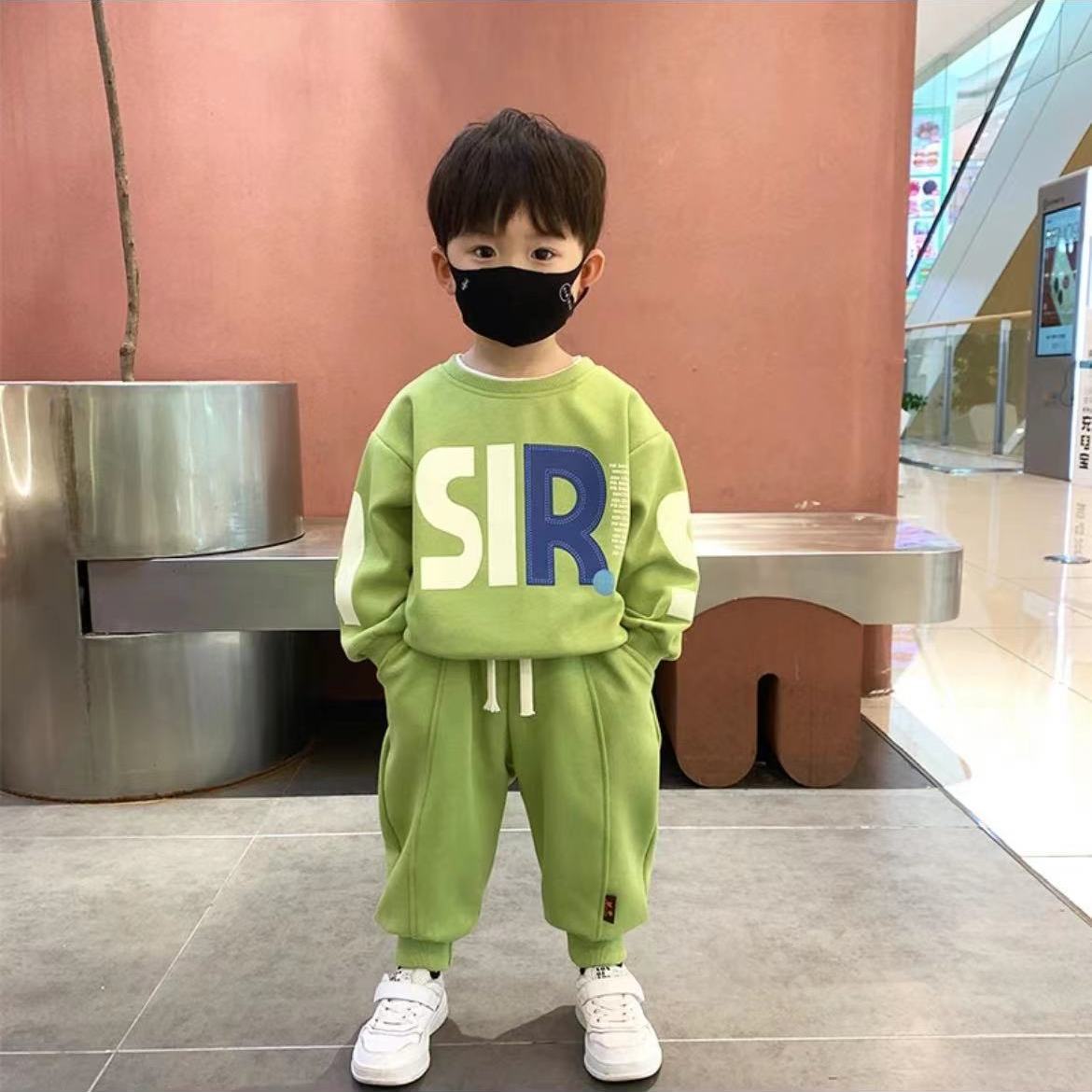 童裝洋氣時髦套裝男童春裝新款兒童套頭衛衣兩件套寶寶休閒服裝潮