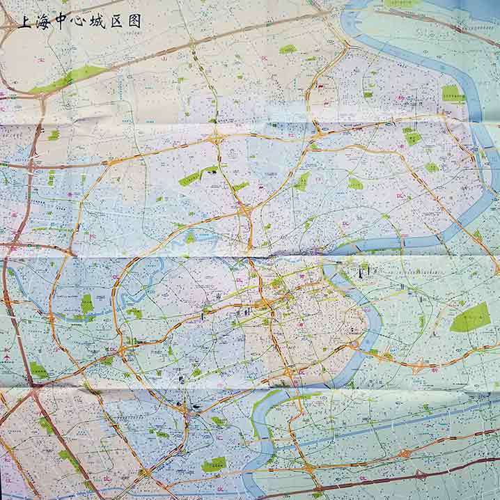 新版上海市交通图旅游图公交换乘图 上海城区及导览图适用2022
