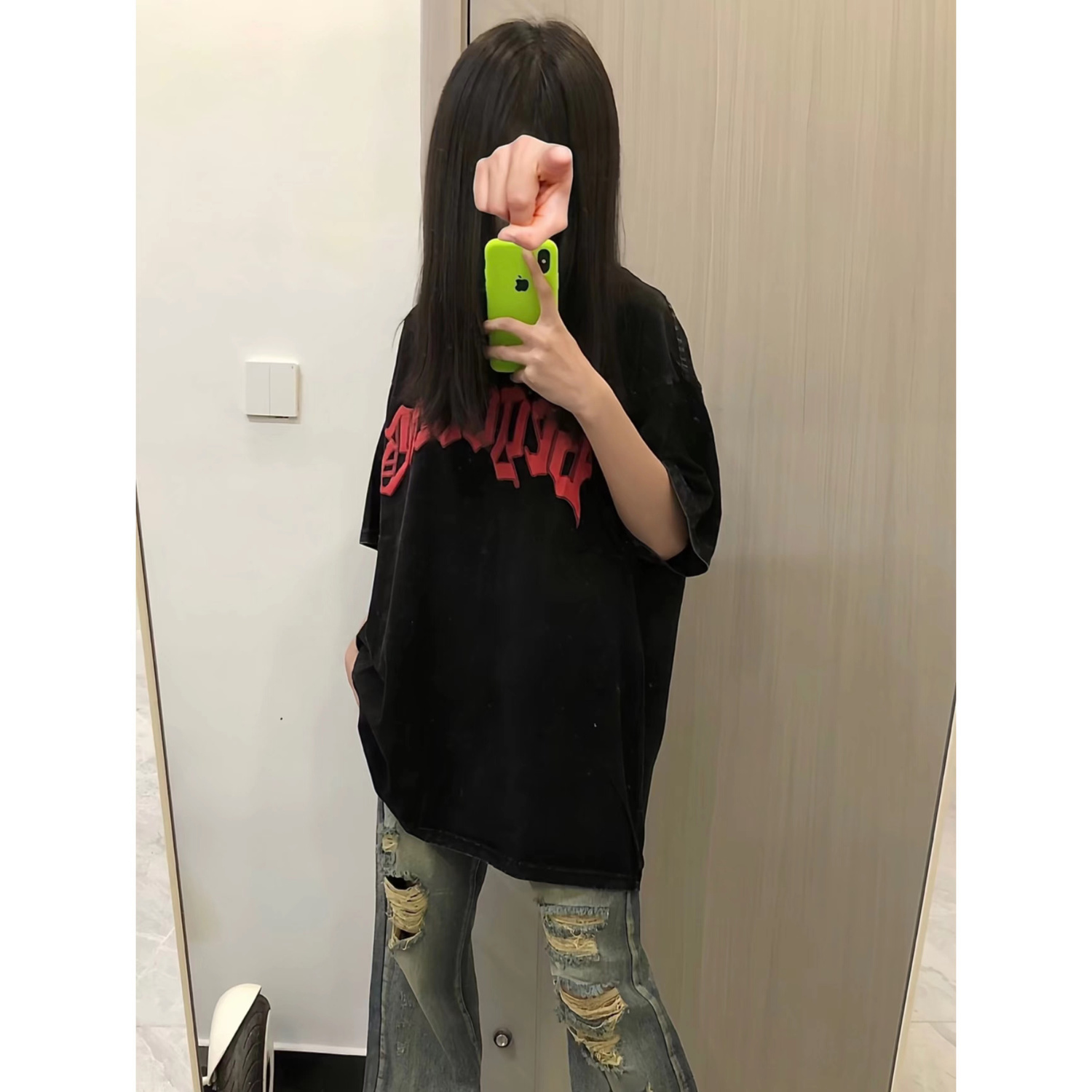 100%不起球男女童美式街頭國潮牌夏季hiphop設計感小眾高街短袖