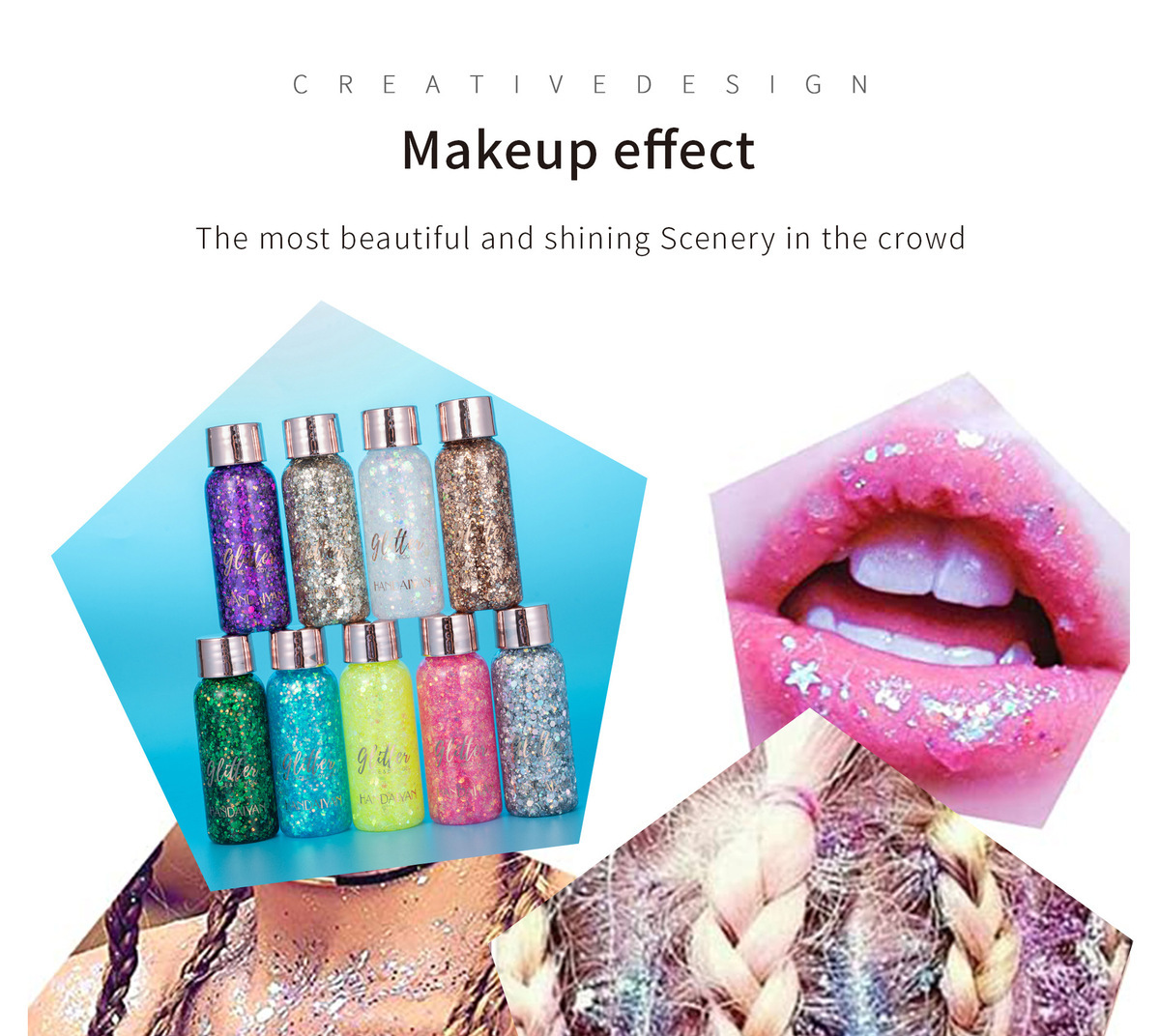 3 sets of glitter eye shadow sequin gel mermaid face body milk performance stage nightclub wedding hair_voghion.com