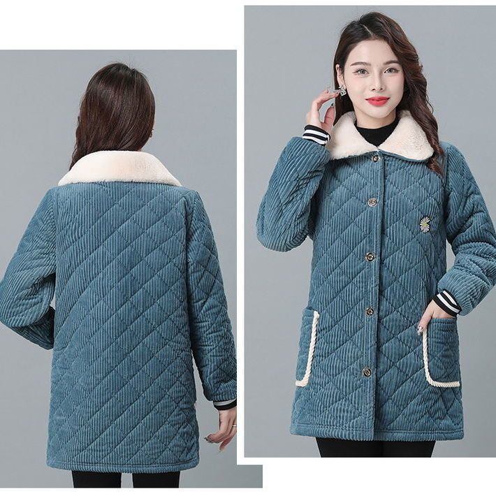 新款罩衣加厚加绒保暖时尚冬季短款外穿防寒居家棉衣罩衣拼团中