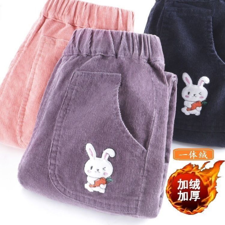 Girls' pants children's Corduroy spring and autumn thin sports pants loose pants Korean version of children's wear