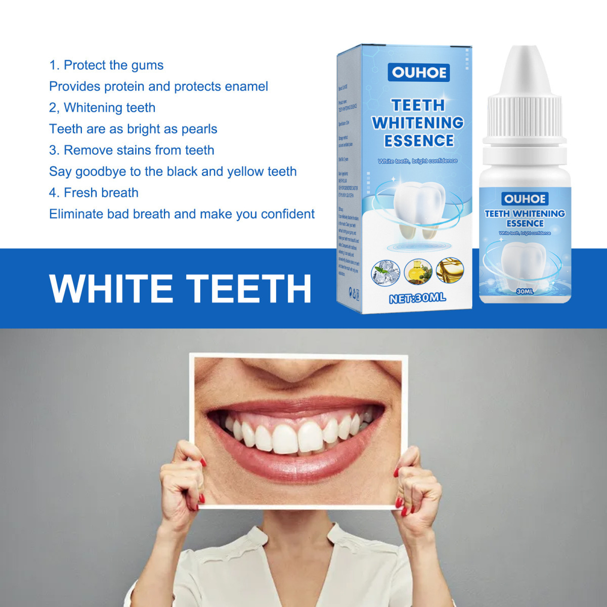 Whitening essence Solution Clea Tooth Spot Stain Removing Bad Breath Oral 2024_voghion.com