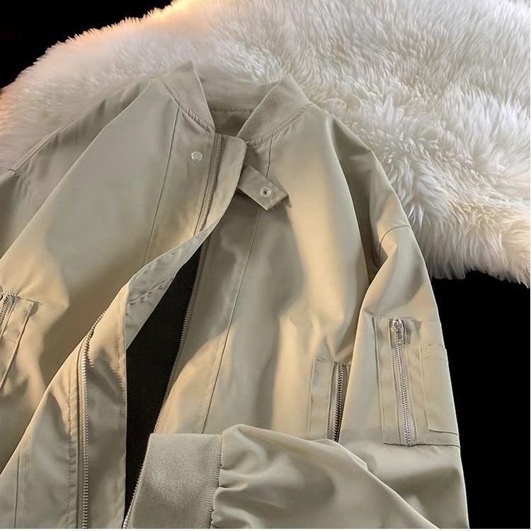 American retro Korean style personality commuting lazy style spring and autumn thin tops and jackets with sweet young ins trend