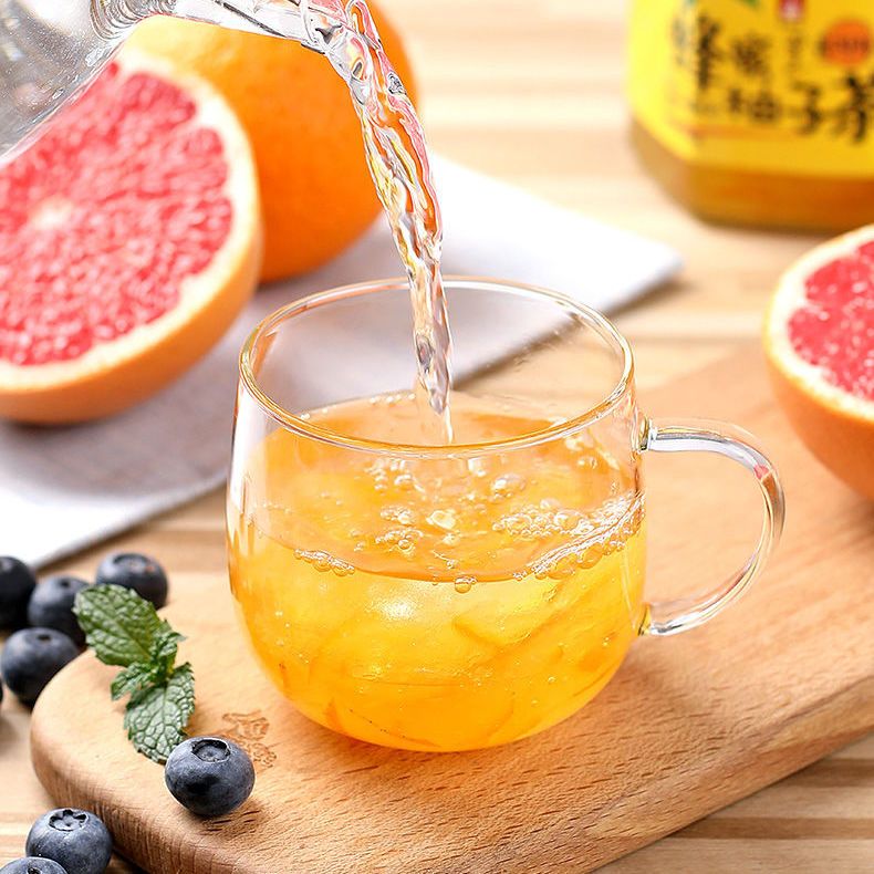 105974-溢香醇 蜂蜜柚子茶柠檬百香果茶酱罐装果茶 冲饮饮料果酱500g/罐-详情图