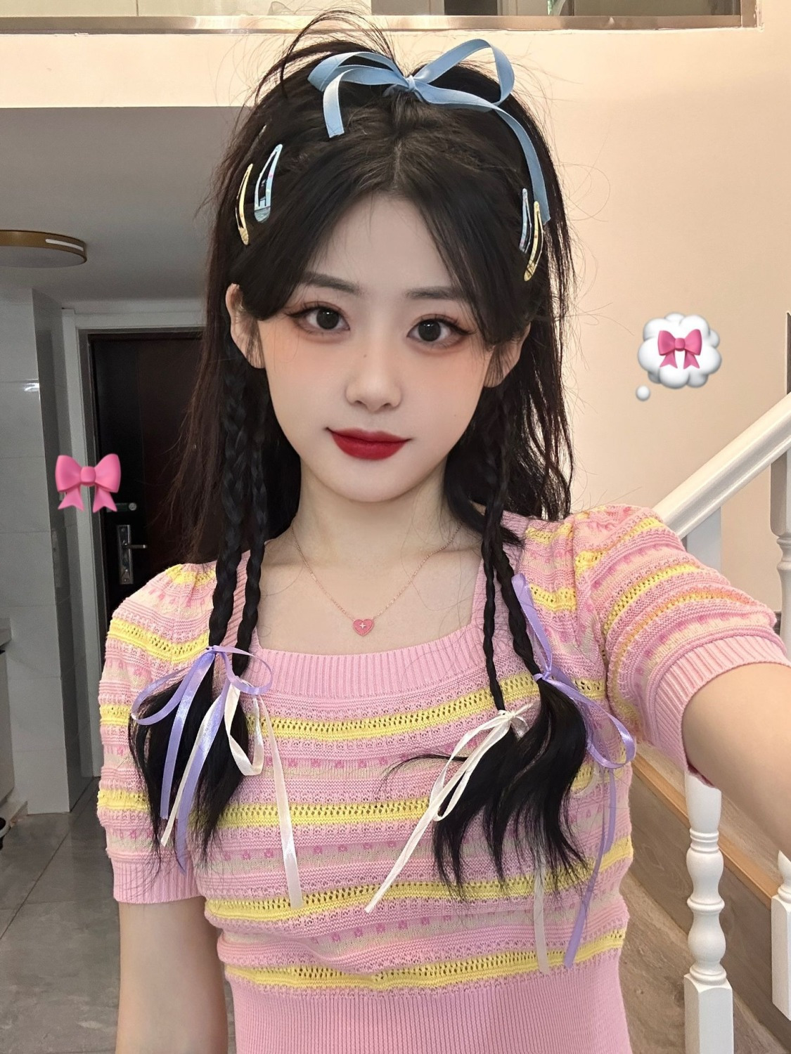 2023 summer atmosphere striped square collar tight-fitting short-sleeved knitted T-shirt women's French chic hollow short top