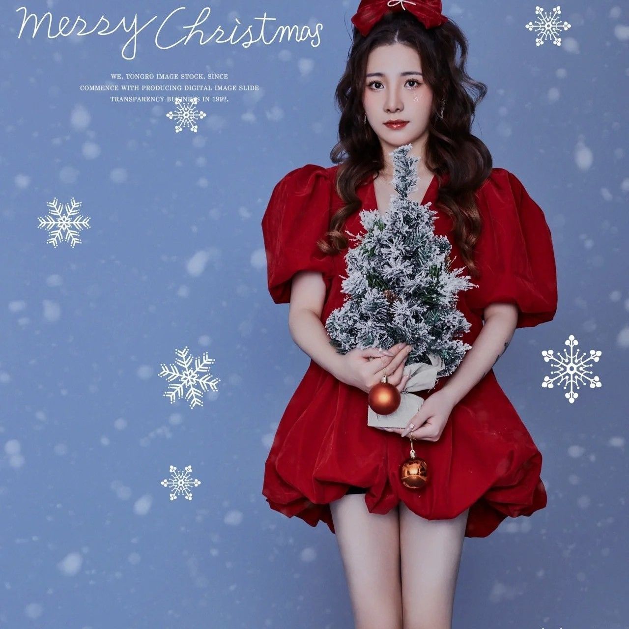 圣诞节服装女舞台演出年会表演服新年摄影拍照影楼个人写真艺术照拼团