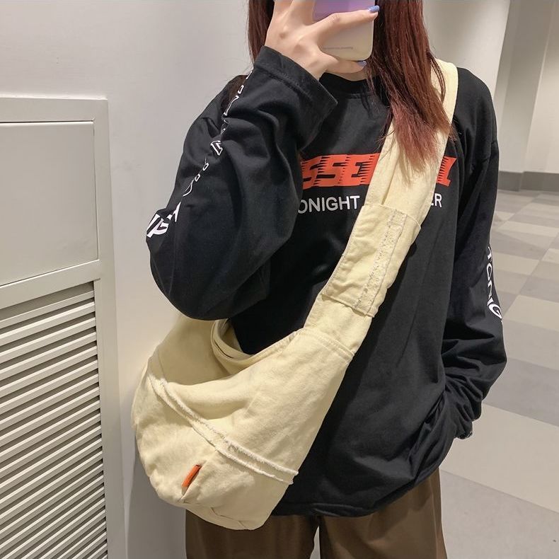 ins超火寬帶大容量包包女2022新款潮流行單肩包百搭休閒斜挎包男