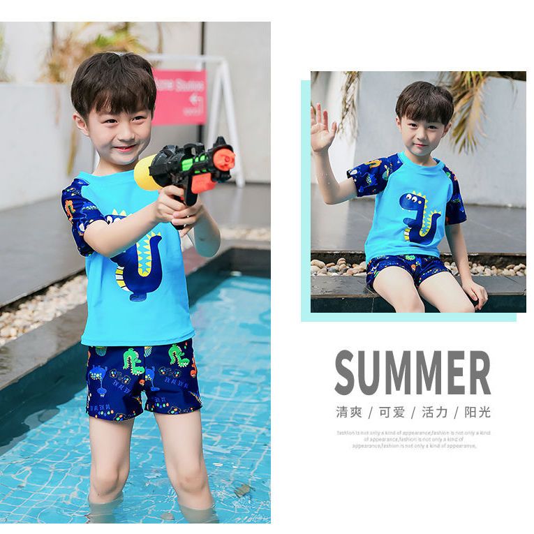 Children's swimsuit boy suit small, medium and big children's split swimsuit baby teenager sunscreen swimming trunks swimming equipment