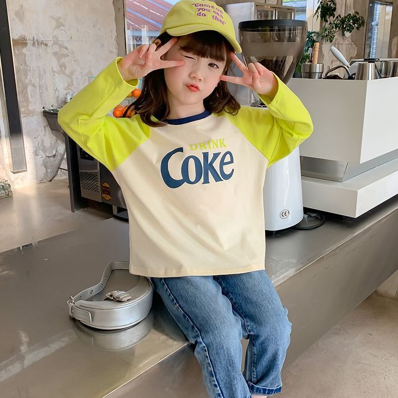 Children's clothing girls long-sleeved T-shirt autumn clothing 2022 new children's pure cotton bottoming shirt baby spring and autumn tops for middle and large children