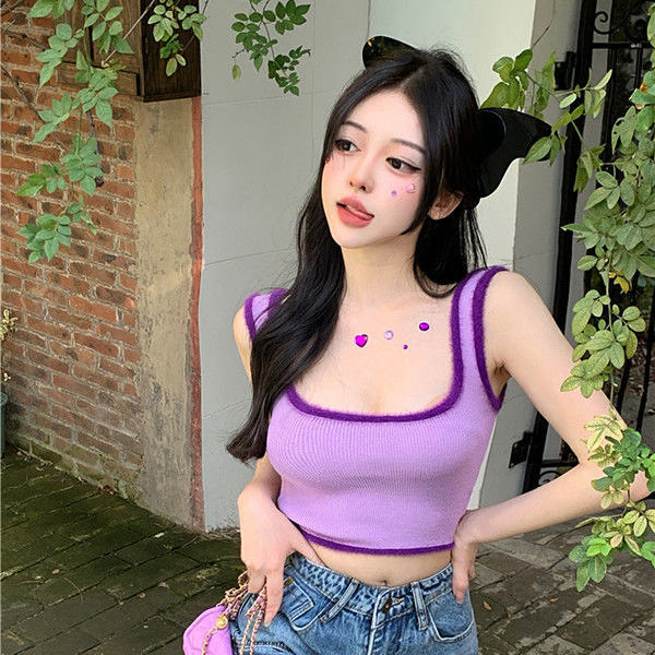 Pure desire plush knitted camisole female summer sweet hot girl self-cultivation sexy outer wear inner bottoming top
