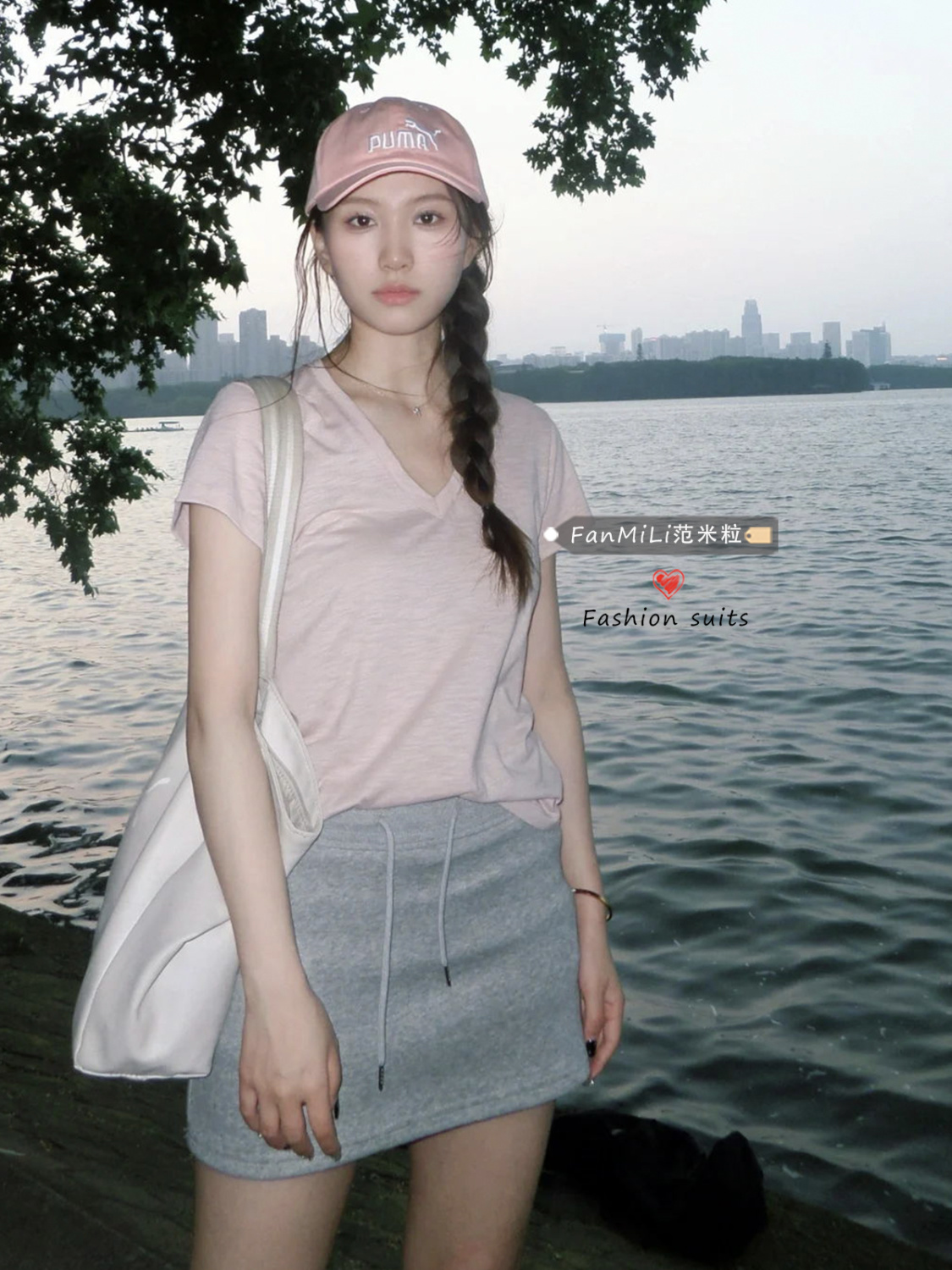 甜辣風V領短t恤套裝女夏季純欲修身百搭辣妹上衣高腰包臀半身裙潮