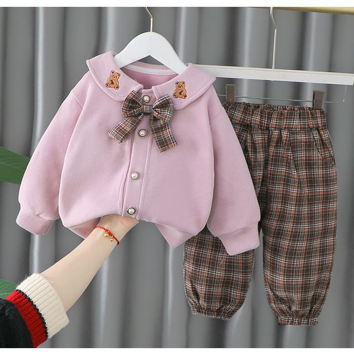 2023女寶寶春秋季小孩幼兒衣服女童春裝套裝0-4歲連衣裙擺套裝潮