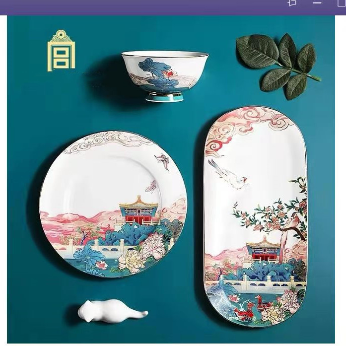 故宫翠点星荷餐具套装礼品餐具礼盒故宫博物院包邮新款拼团中