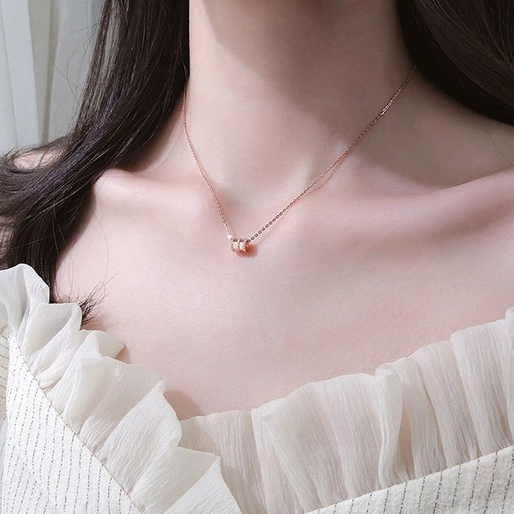 925 Sterling Silver small waist Necklace rose gold simple temperament color silver clavicle chain net red popular does not fade