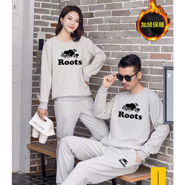 88926-国潮Roots加绒套装两件套休闲运动装男女同款大码宽松卫衣套装潮-详情图