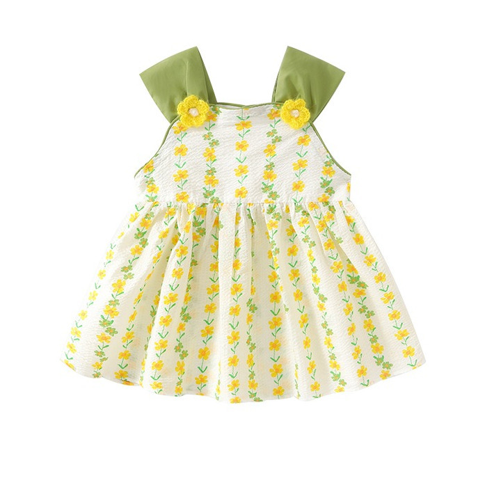 女童连衣裙夏装新款0-3岁女宝宝洋气夏季裙子公主婴儿纯棉吊带裙4