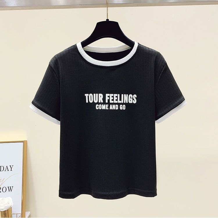 Ins super hot short-sleeved t-shirt women  early spring summer new Korean version loose short half-sleeved bottoming shirt top tide