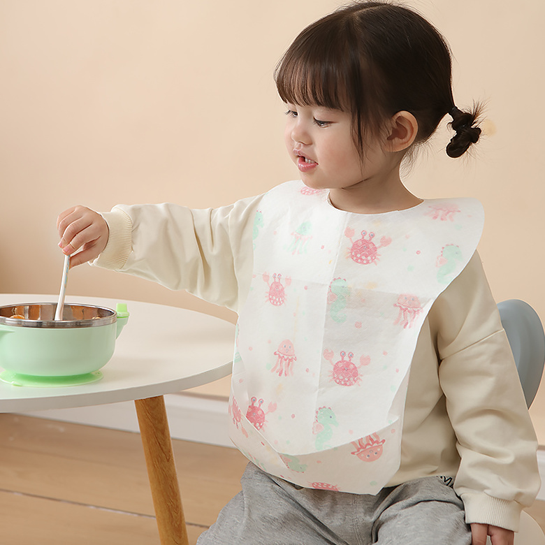 Baby disposable eating bibs waterproof no-wash food bag baby saliva towel bib children's feeding bag enlarged