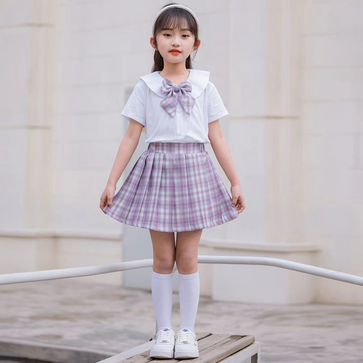Girls skirt plaid pleated skirt summer suit for children jk uniform short skirt genuine children 5 years old college style 6