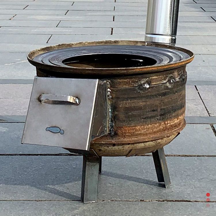 钢圈柴火灶加厚木柴炉户外小型柴炉移动锅台农村家用柴火灶木柴炉