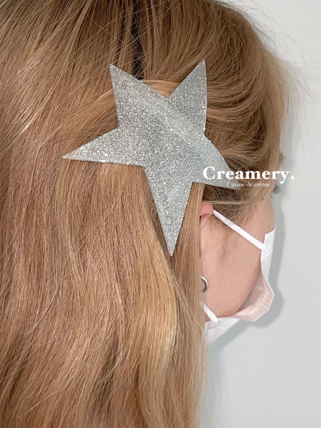 Women's group style silver super flash irregular star hair clip spring clip one word clip hot girl super cool fashionable side clip female