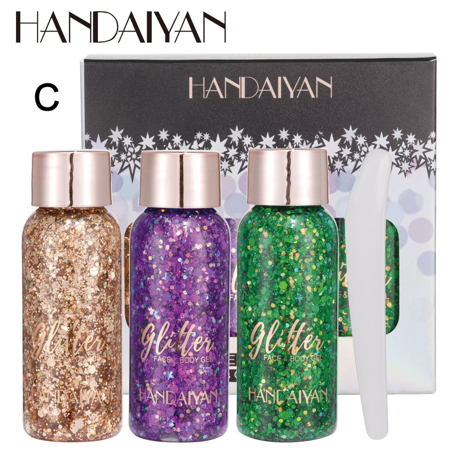 3 sets of glitter eye shadow sequin gel mermaid face body milk performance stage nightclub wedding hair_voghion.com