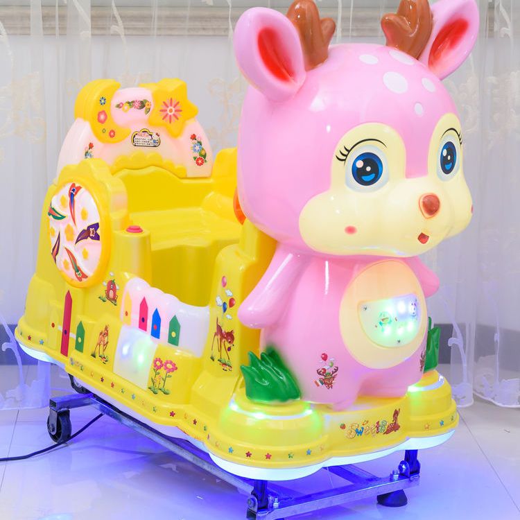摇摇车新款2022投币儿童超市门口商用音乐电动宝宝家用小鹿摇摆机