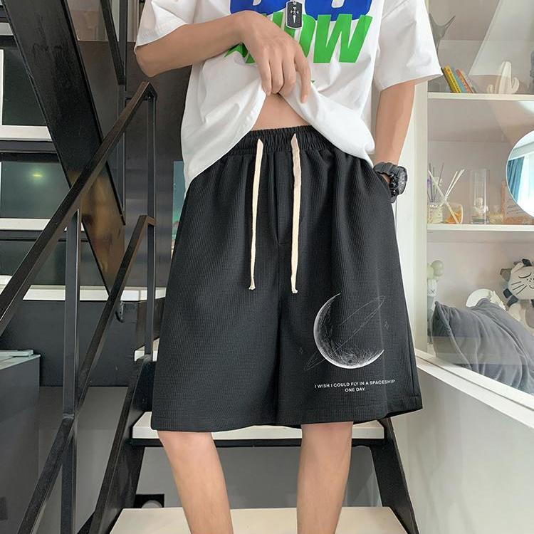圣吉卡丹 小众高级感华夫格短裤男夏季cityboy五分裤原创运动中裤