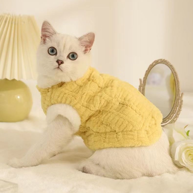 春秋款猫咪宠物衣服秋冬季布偶英短银渐层可爱加绒保暖防掉毛棉衣