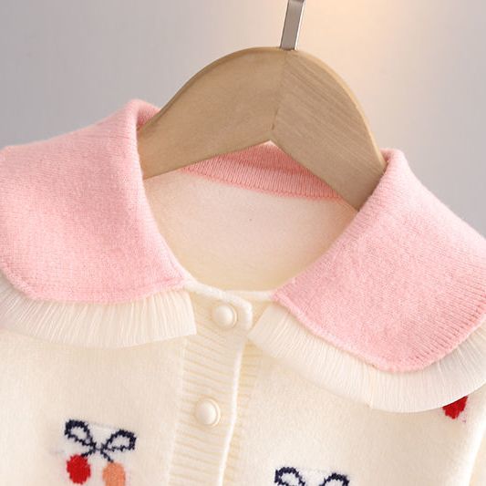 新款宝宝针织衫开衫薄外搭女童毛衣外套婴儿童幼儿春秋小女孩洋气