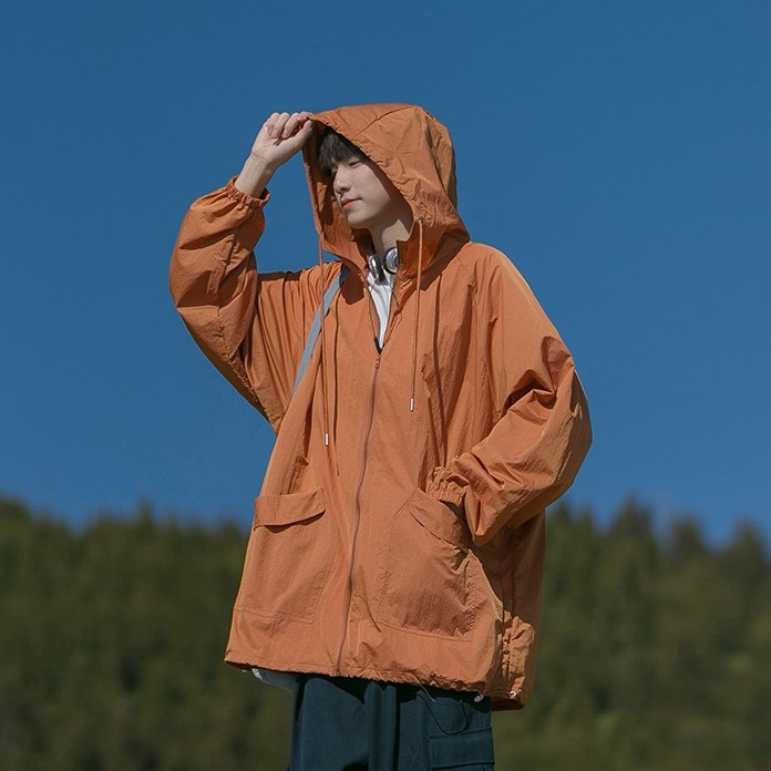 Sun protection clothing men's summer fashion breathable hooded West Coast oversize couple casual all-match jacket jacket