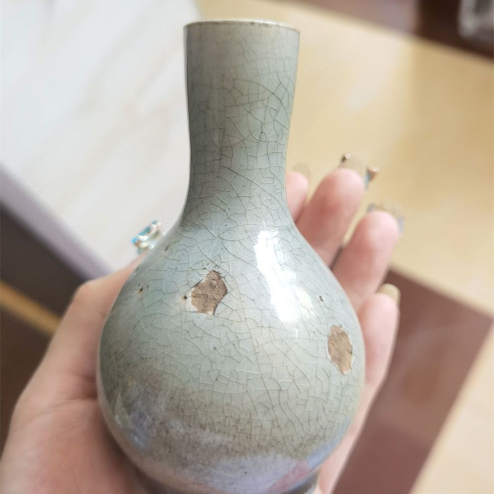 北宋汝窑天青釉古董真品古玩赏瓶宋代御窑官窑五大名窑宋汝窑瓷器