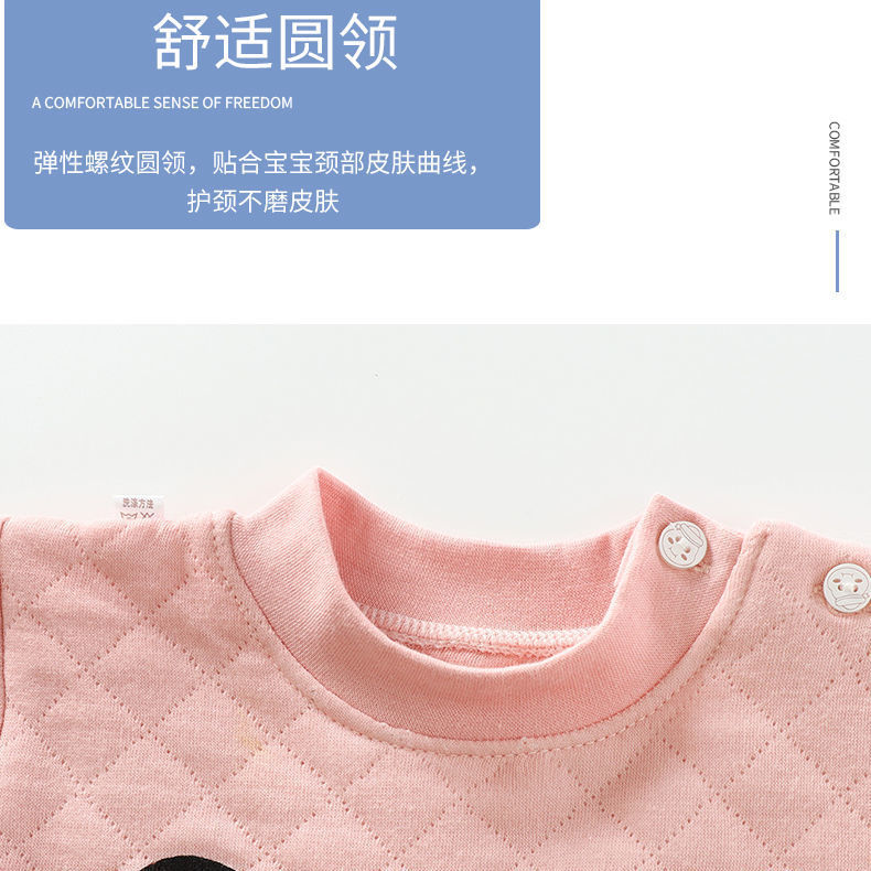 88750-儿童保暖内衣套装加棉纯棉三层衣春秋冬男女童居家服宝宝睡衣套装-详情图