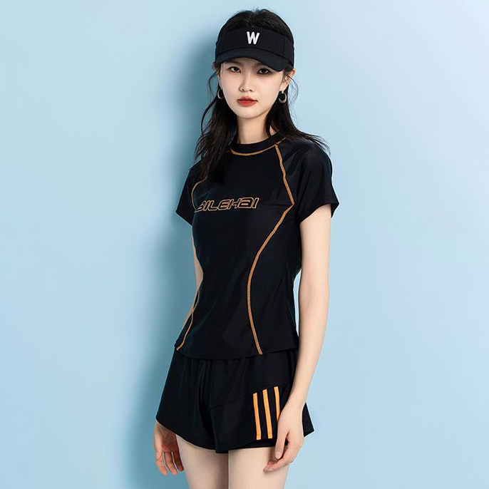 Split swimsuit for women, fashionable beach style, fresh and sporty style, ins style shorts, two-piece set, concealing flesh and slimming swimsuit